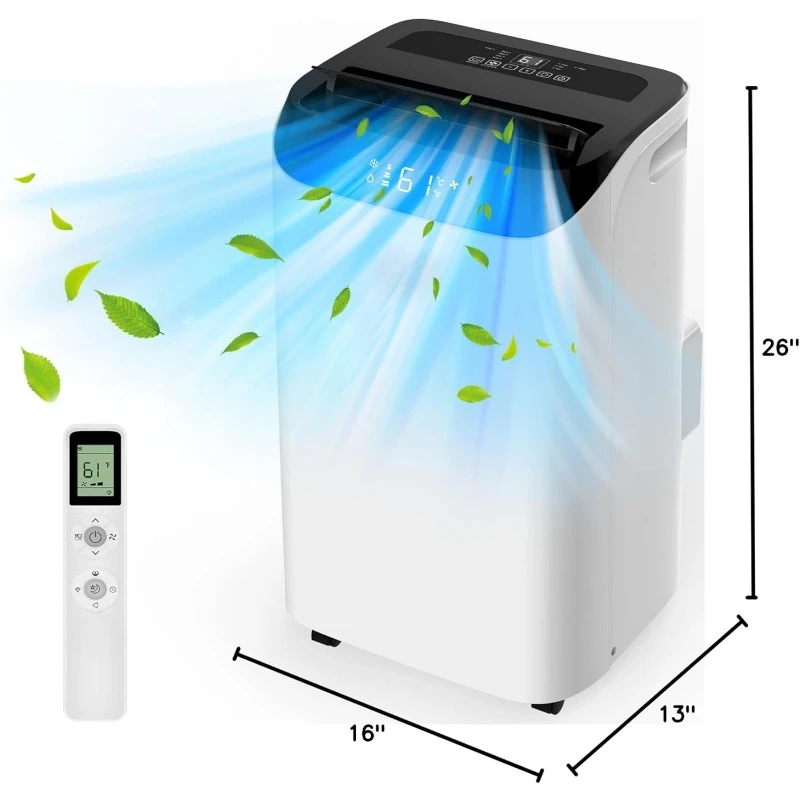 14000 BTU Portable Air Conditioners with Remote Control, 3-in-1 Free Standing Cooling AC Unit with Fan & Dehumidifier