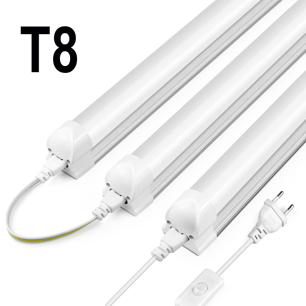220V EU Plug  T8 Tube LED Bar LED Light for Home Kitchen Closet Ceiling barre led 50cm 25W Lamp with 2 row LED chip Super Bright