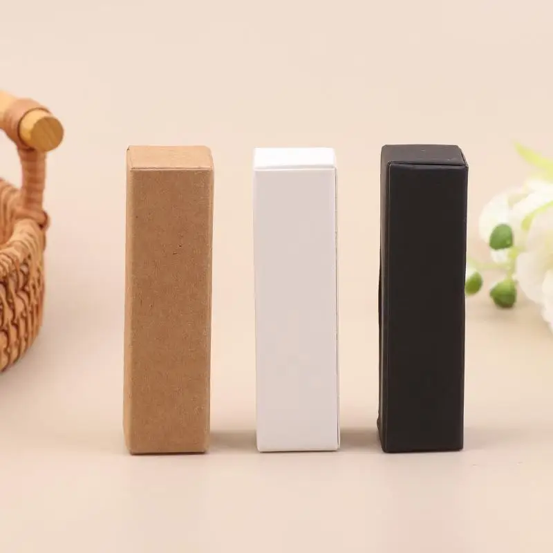 10Pcs Essential Oil Bottle Packaging Box White Black Kraft Paper Tube Cardboard Boxes Lipstick Perfume Box Blank Cosmetic Box