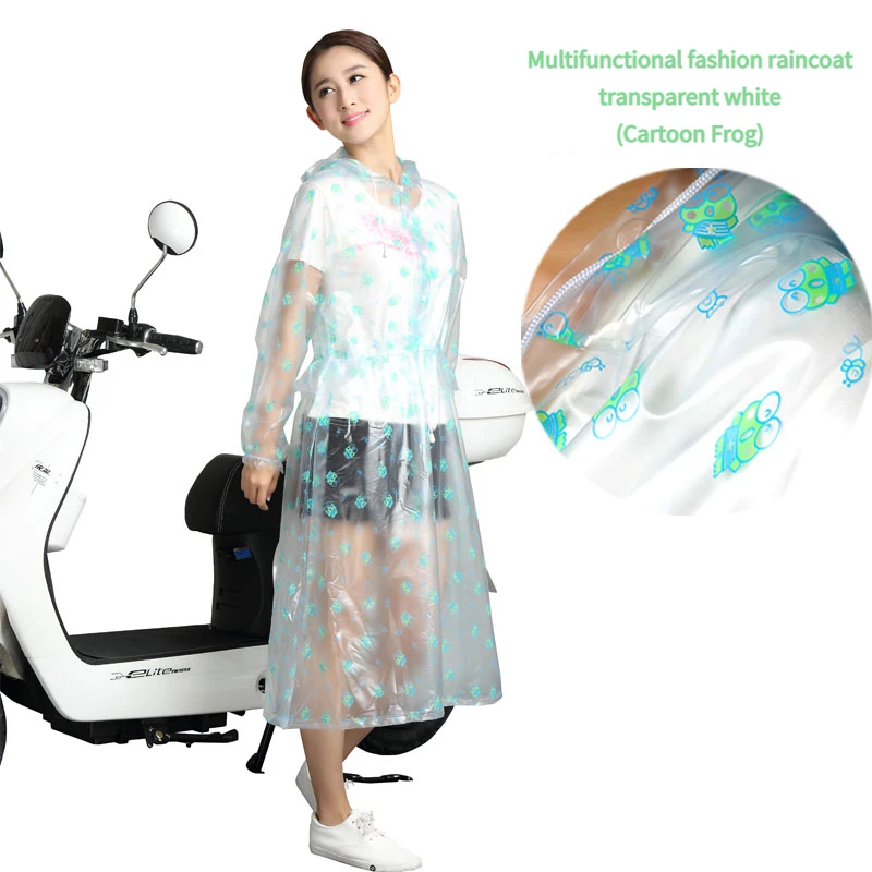 Imagem -04 - Senhoras Manga Chuva Vestido Transparente Adulto Leve com Capuz Raincoat Viagem Caminhadas Pedal Veículo Elétrico Impermeável Chuva Engrenagem