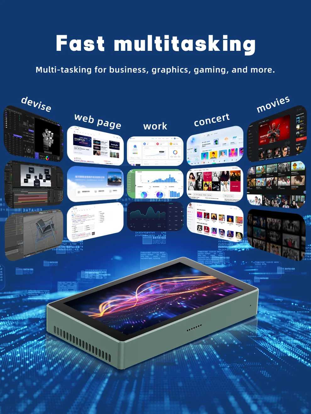H55N 5.5' Touchscreen Mini PC Intel N5100 4-Core 8GB DDR4 128GB SSD Windows11 1920x1200 IPS WiFi6 BT5.0 4xUSB 3.0 Type-C Mini PC