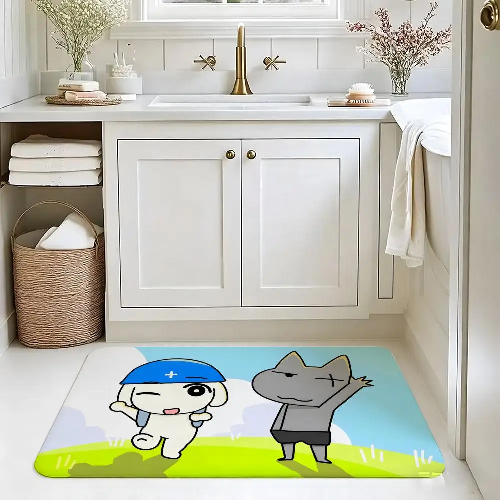 Cartoon L-Leles Convenience Store Floor Mat carpet diatom mud bathroom quick-drying absorbent floor mat household bathroom