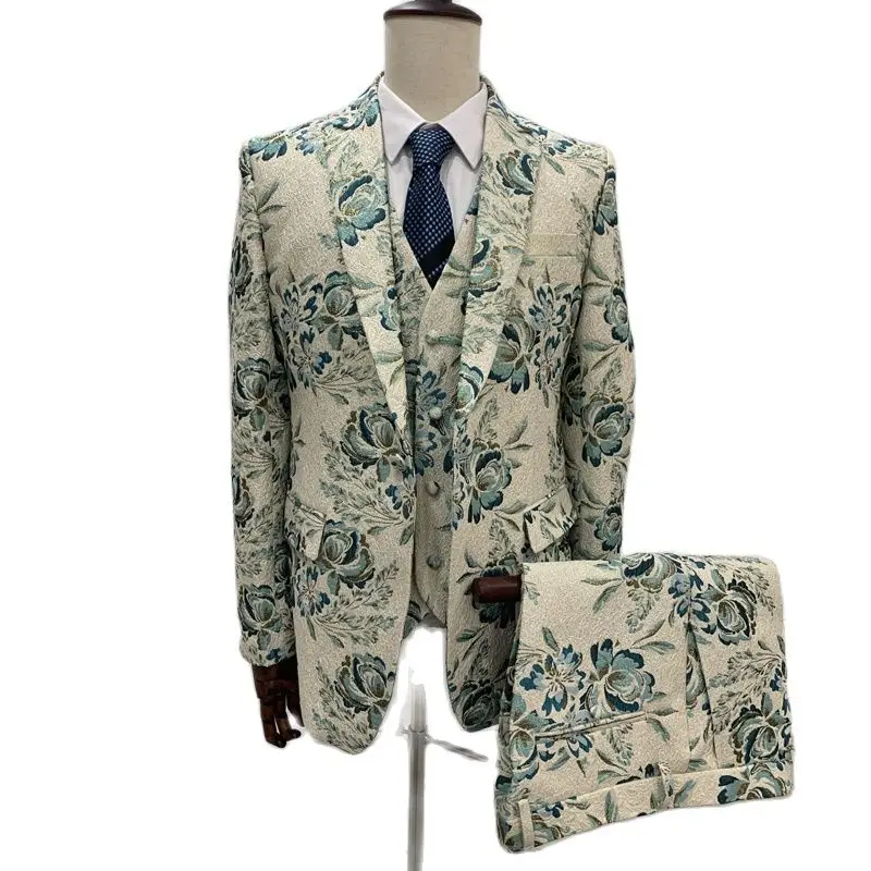 

2022 Customer Made Half Canves Fashion Summer Men's Floral Suits Wear