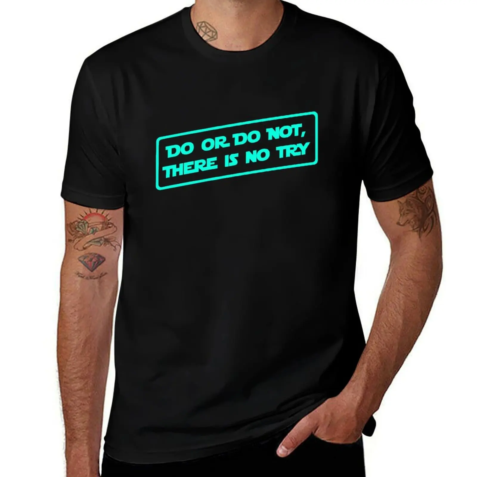 Do or do not, there is no try... (Sky Blue) T-Shirt Quick Dry Training Short Sleeve Tee