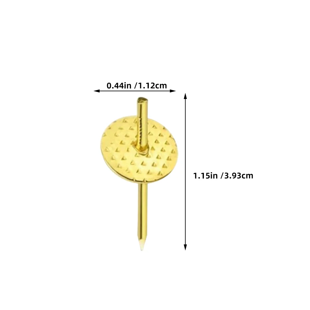 50 Pcs Metal Thumbtack Photo Frame Picture Hanging Equipment Peg Golden Iron Wall Nails