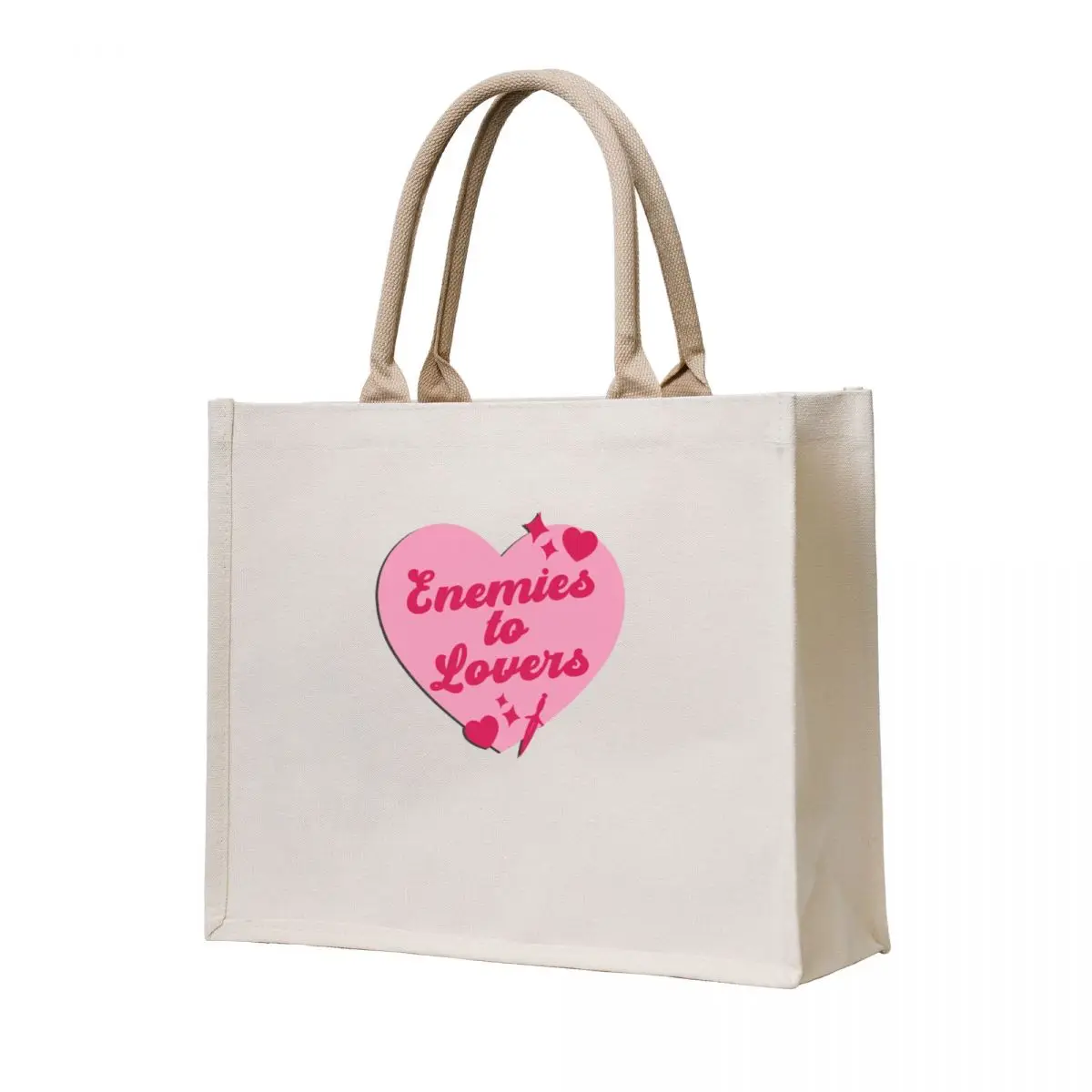 

Enemies to Lovers Heart Tote Bag canvas tote bags Woman shopper bag shopping trolley bag