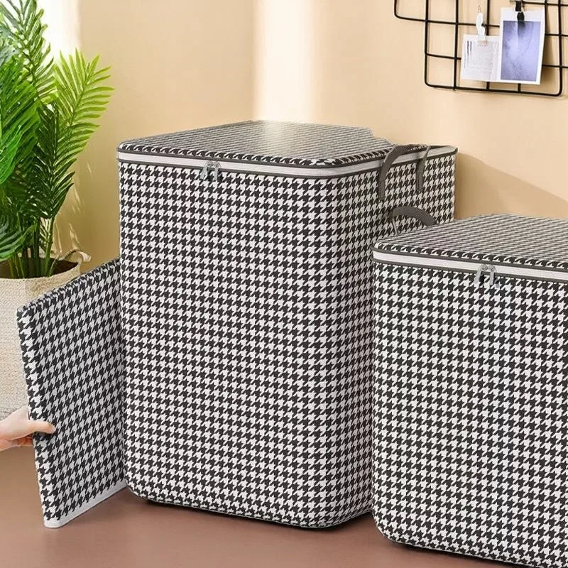 

Nordic non-woven houndstooth storage box bedroom storage bag packing bag storage basket