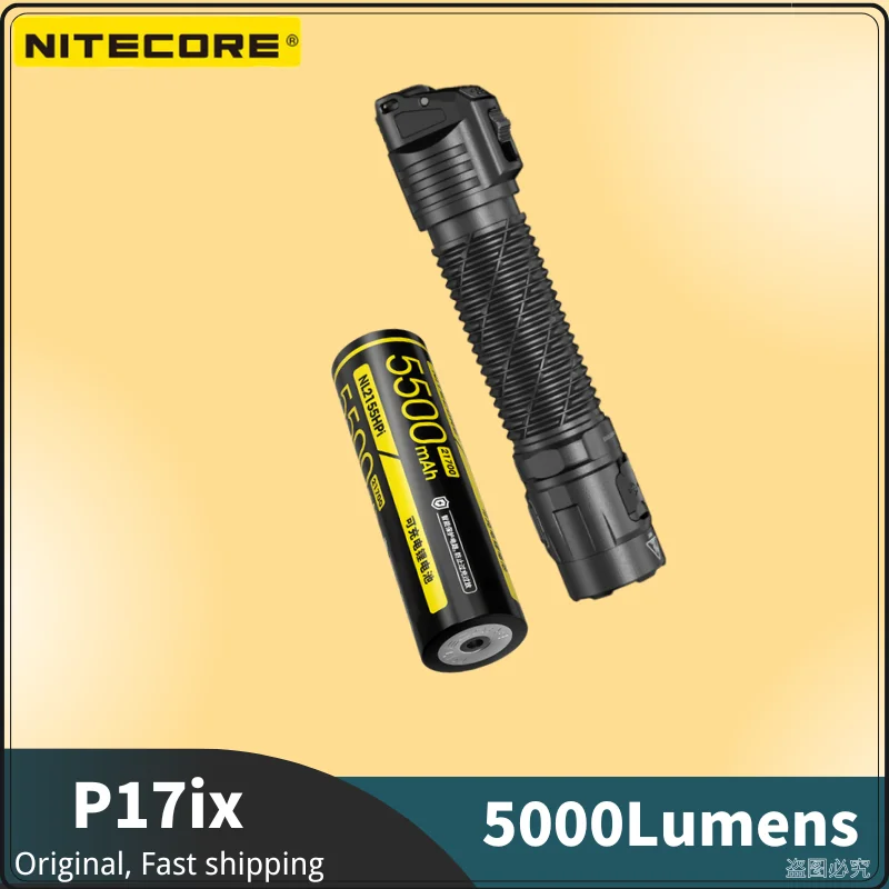 Nitecore P17ix Customizable Variable Beam Pattern Tactical Flashlight 5000Lumens USB-C Rechargeable Light With 5500mAh Battery