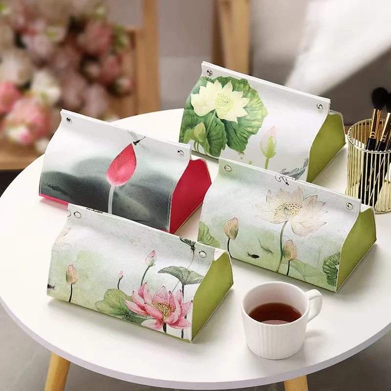 Ins Paper Box Oil Painting Tissue Cover Living Room Household Car Toilet Napkin Box Paper Box Paper Tissue Box