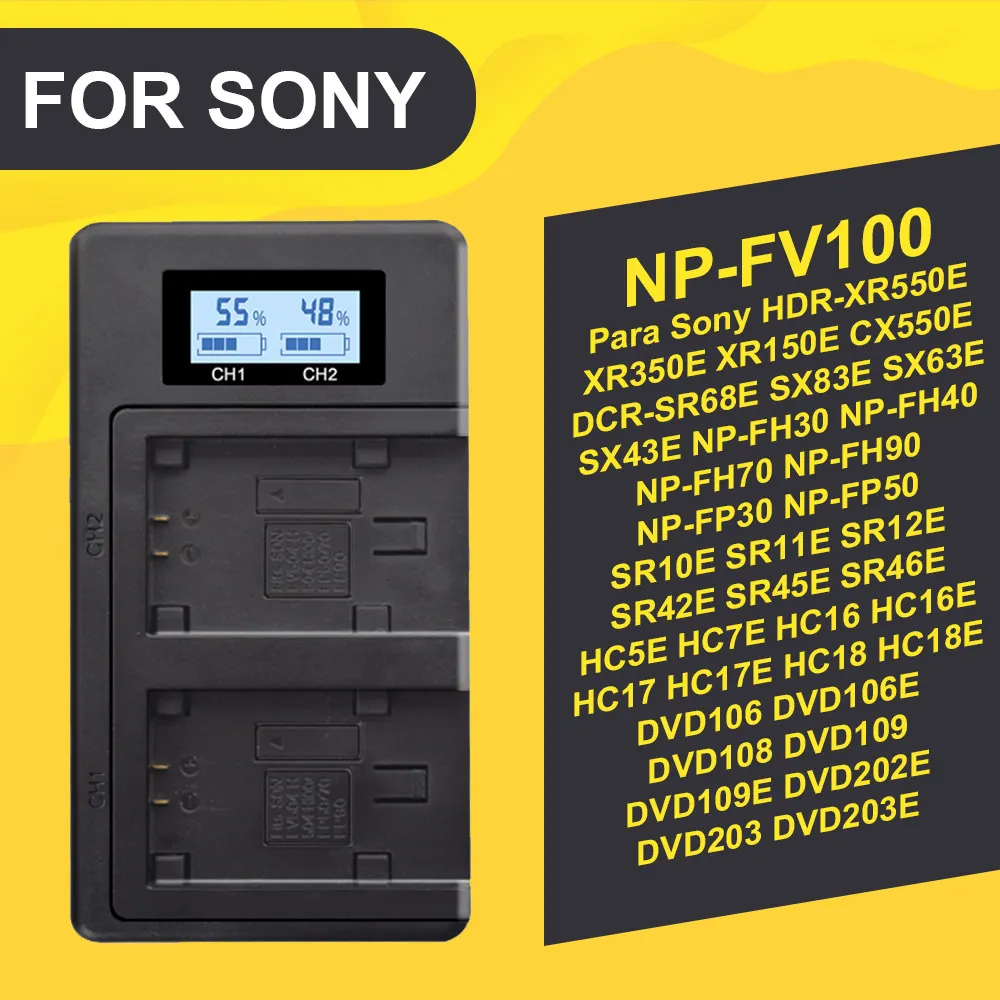 PALO NP-FV100 NP FV100 NPFV100 FV100 LCD ładowarka USB dla SONY NP-FV30 NP-FV50 NP-FV70 SX83E SX63E FDR-AX100E — zdjęcie produktu 7
