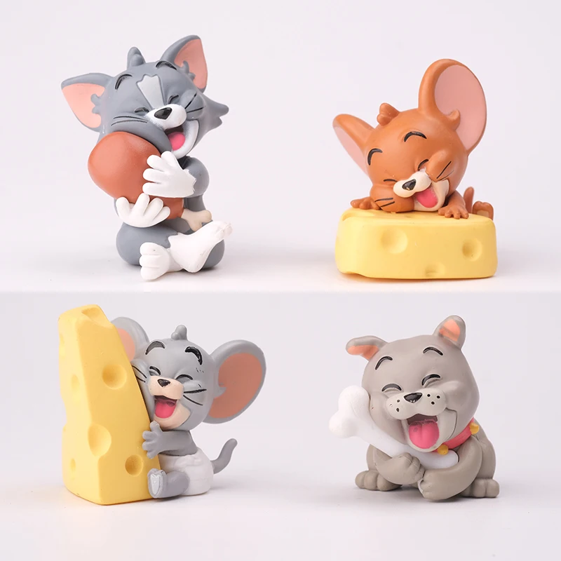 

Tom And Jerry Holding Food Shaped Blind Box Toy Desktop Decoration Collectible Toy Cake Decoration Car Ornaments Figurines Gifts