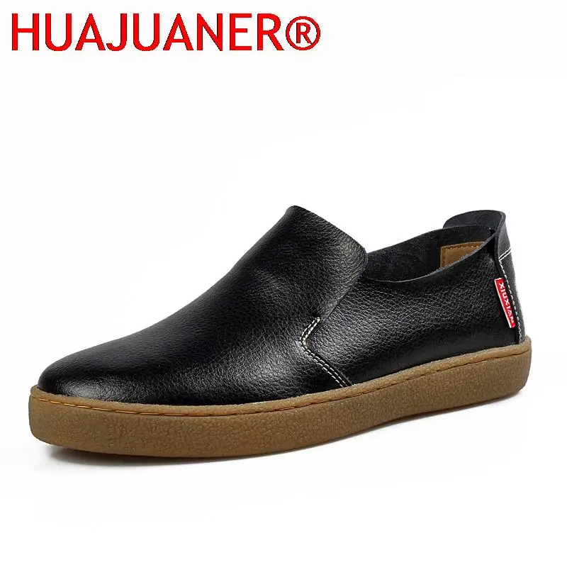 Mocasines de diseño minimalista para hombre, zapatos clásicos de cuero genuino suave, transpirables, sin cordones, hechos a mano