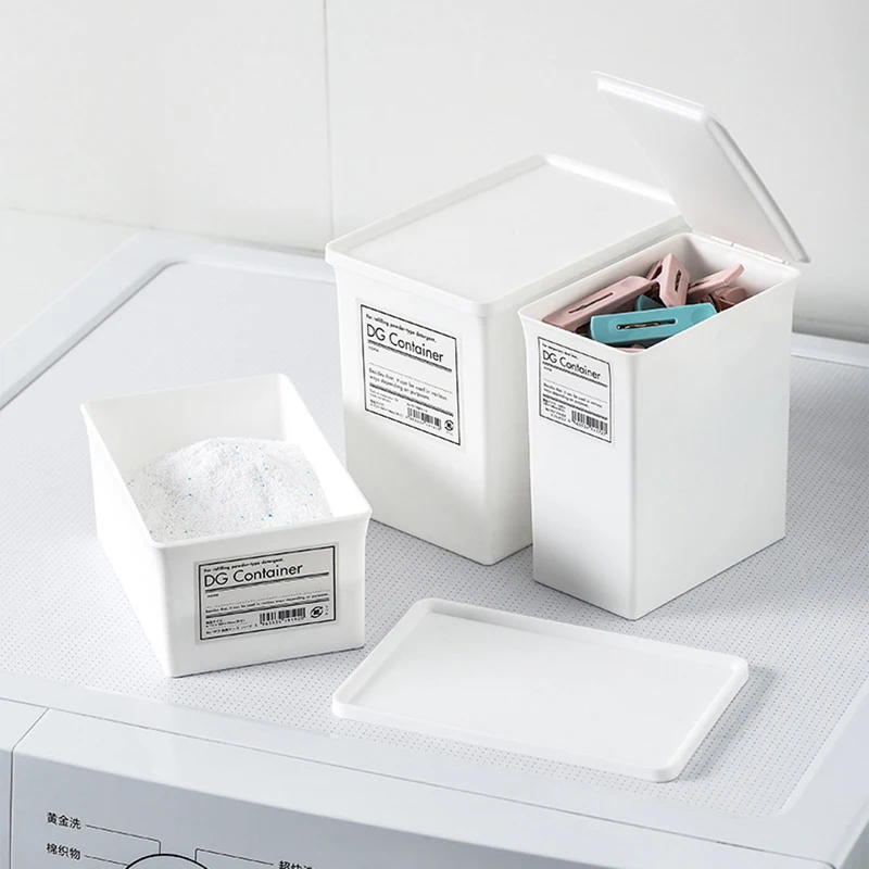 

Household Washing Powder Laundry Powder Boxes Storage with Lid Storage Baskets Bottle Laundry Powder Box Organizer Container