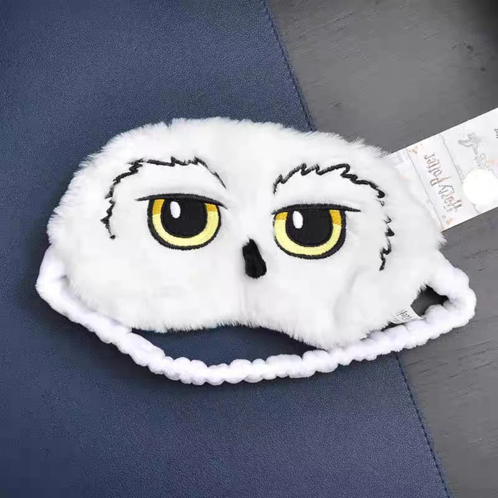 Máscara de ojos de felpa genuina de Harry Potter Hogwarts Hedwig mercancía de película parche de bloqueo de luz gafas para dormir regalos para niñas
