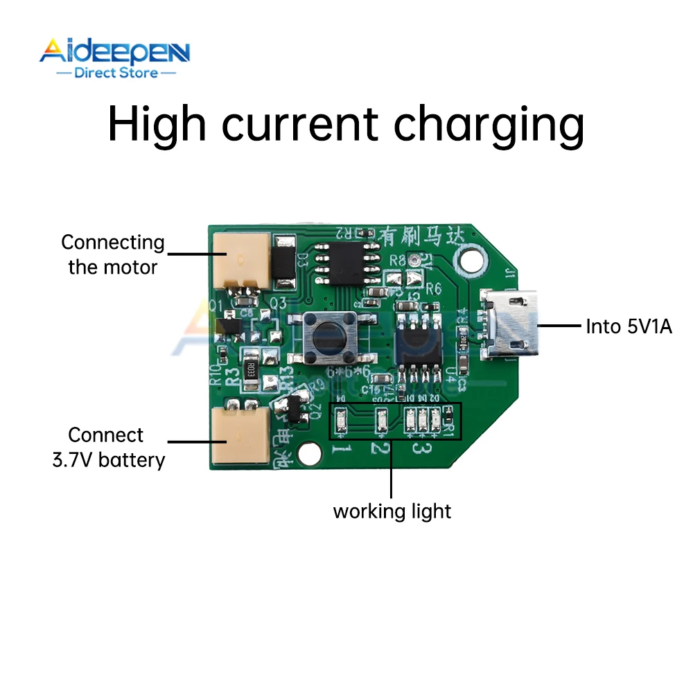 Uniwersalna płytka sterująca wentylatorem DC 5V 1A Micro USB/Type-C Moduł sterujący wentylatora ładującego Niskonapięciowy silnik szczotkowany Napęd