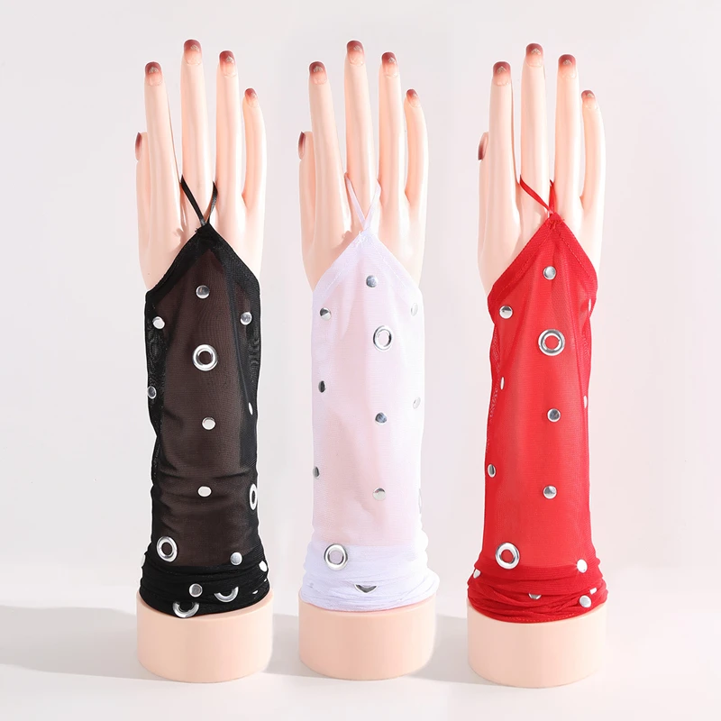 

Long Bridal Dress Sexy Fingerless Gloves Mesh Wedding Hand Sleeve Opera Party Dance Costume Decorative Arm Cover