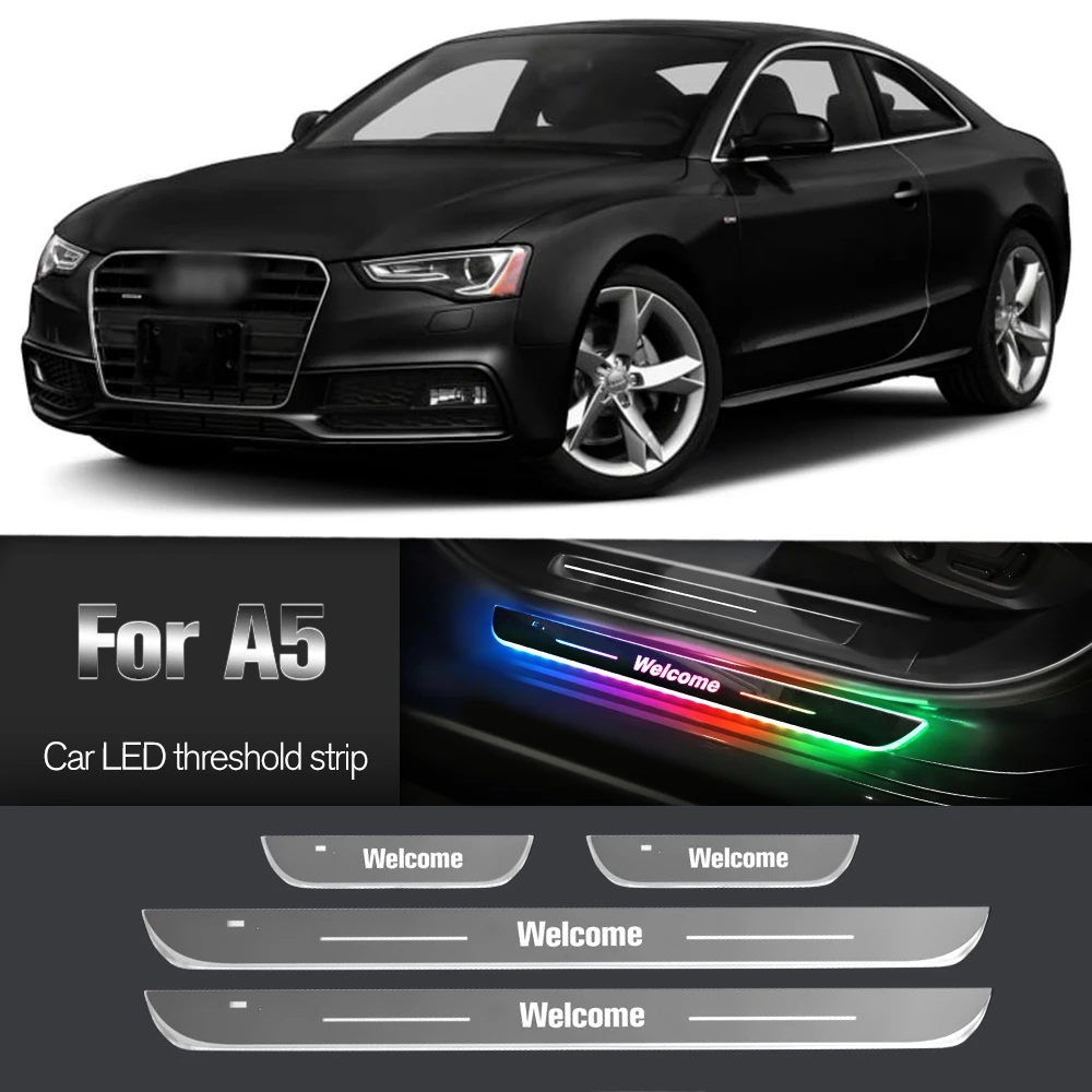 

Car Door Sill Light For Audi A5 2007-2023 2010 2011 2012 2013 2018 Customized Logo LED Welcome Threshold Pedal Lamp Accessories