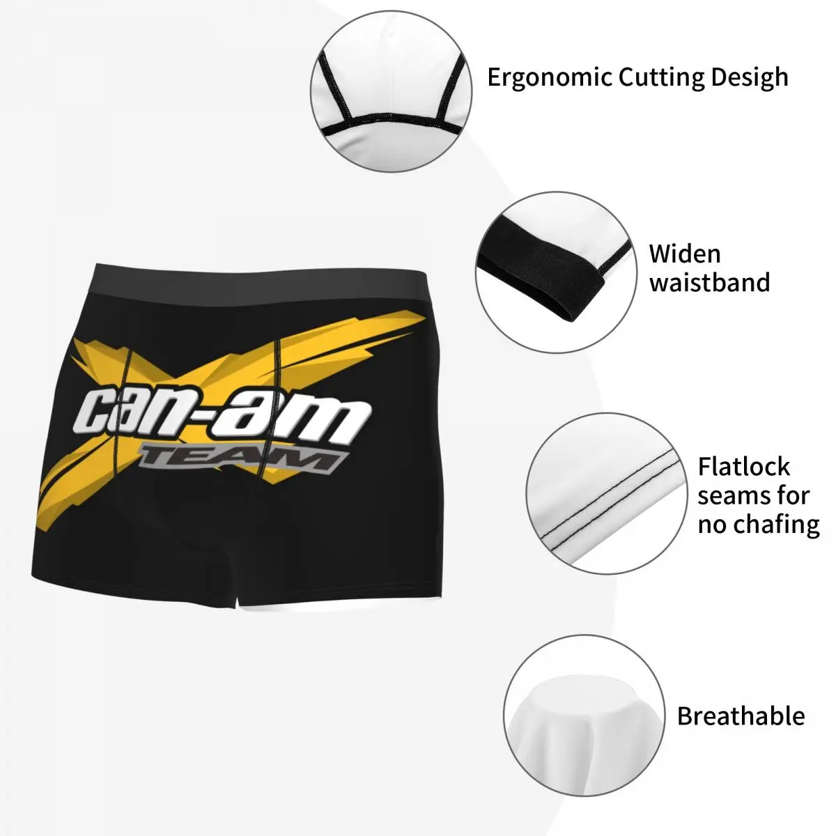 Homens engraçados podem ser boxers shorts, calcinha respirável, cuecas BRP, cuecas motocicleta, roupa interior