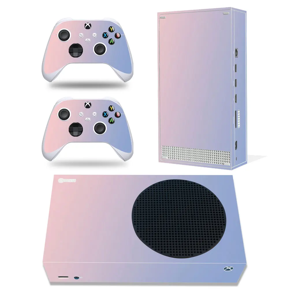 Cubierta protectora de vinilo para consola Xbox Series S y 2 controladores, pegatina de piel, color sólido con piel XSS, imagen personalizada