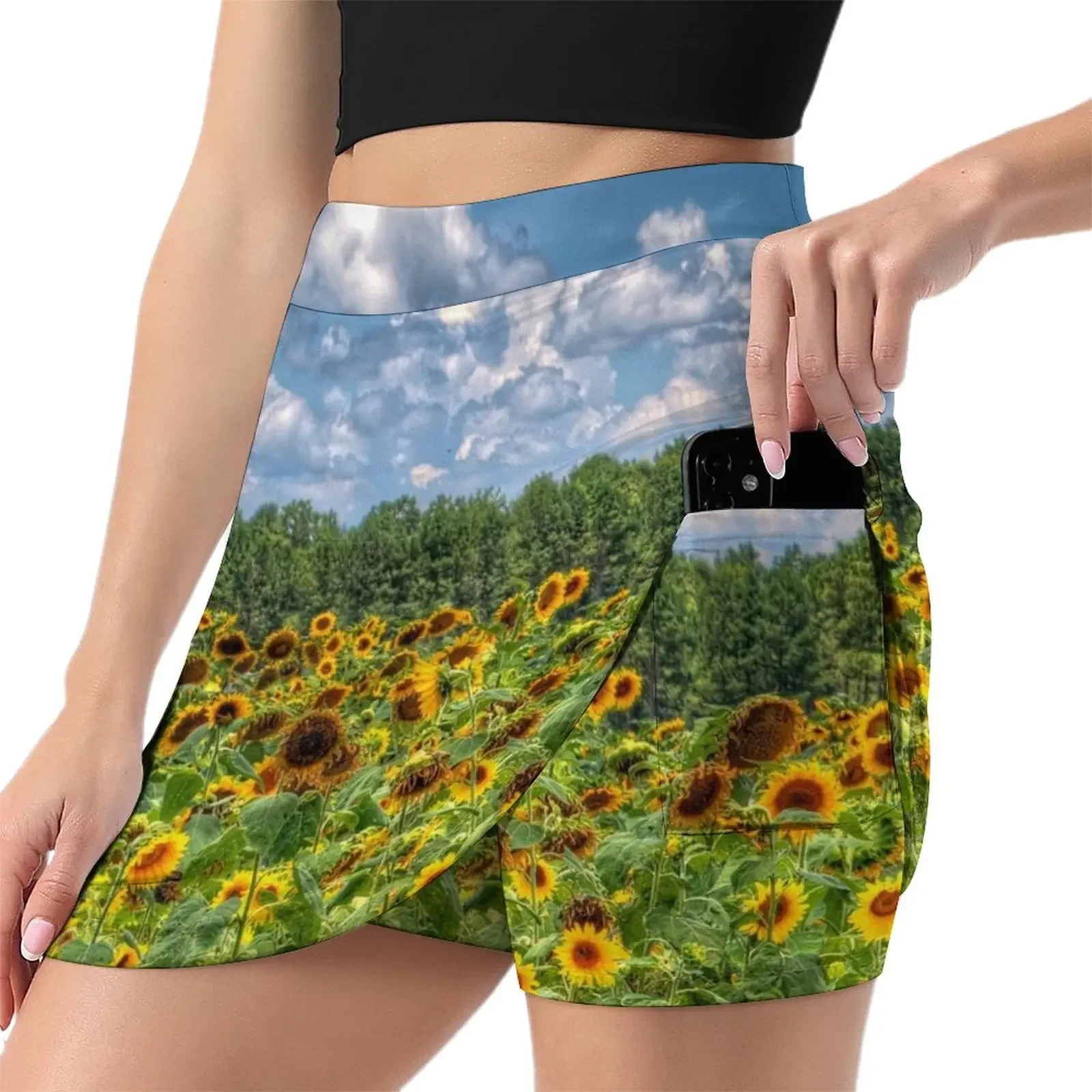 The Sunflower Field in South Carolina Mini Skirt 90s vintage clothes Woman skirt Clothing korean clothes ladies