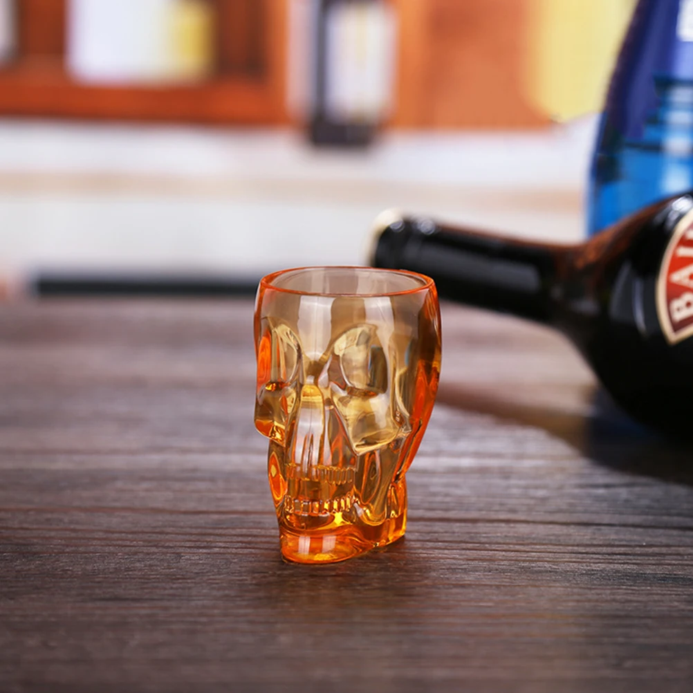 

4Pcs Skull Head Cup Creative Cocktail Whiskey Liquor Glass Transparent Beer Mug 90ml Thickened Acrylic NonSlip Practical