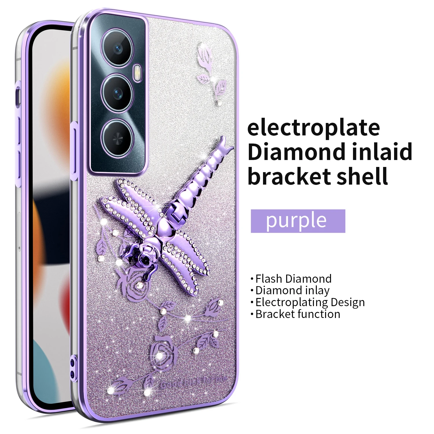 Realme C67 - غطاء هاتف مطلي بالجليتر لـ Realme