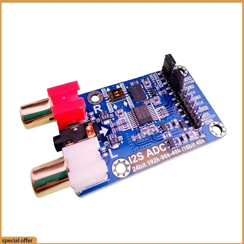 Módulo de tarjeta de adquisición de Audio Hifi A68Z Dlhifi I2S ADC WM8782S Placa de desarrollo de modo maestro esclavo azul 1 pieza