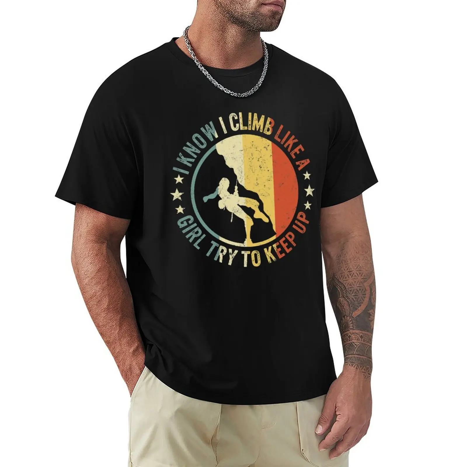 

Funny Rock Climbing Shirt, Vintage I Climb Like A Girl Try To Keep Up T shirt, Gift for Climber, Boulder Climbing, Mount T-Shirt