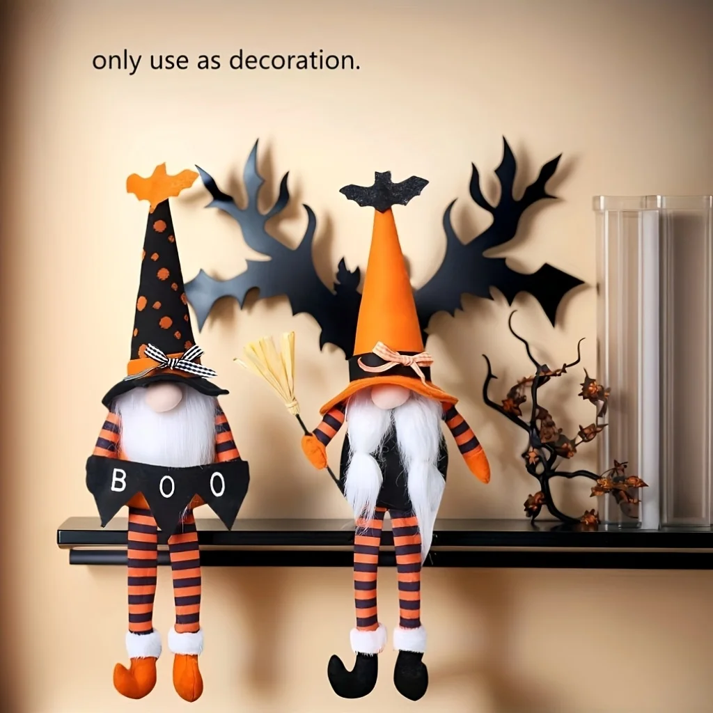 2 Styles to Choose From, Halloween Boo Stone Statue Ghost Long-Legged Decorative Ornaments, Outdoor and Indoor Party Atmosphere Decorations, Perfect for Christmas and Autumn Home Gatherings, Collectible Figurines, Perfect Thanksgiving Harvest Festival Gift Ornaments