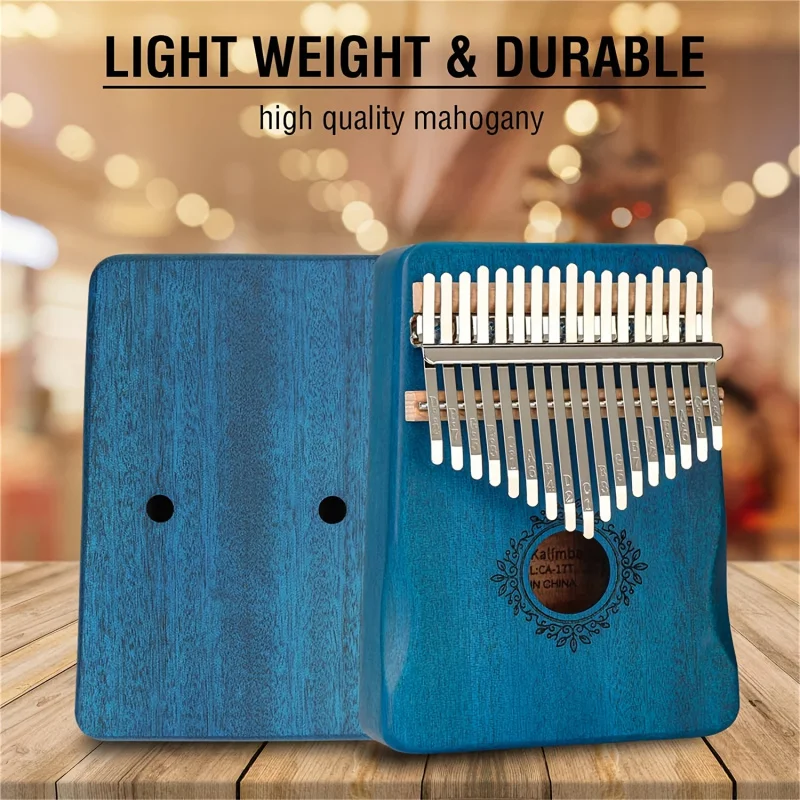 Custom.Kalimba Thumb Piano 17 Keys Instrument: Portable Mbira Finger Pianos Musical Gifts Beginners - Mahogany Wood Handheld