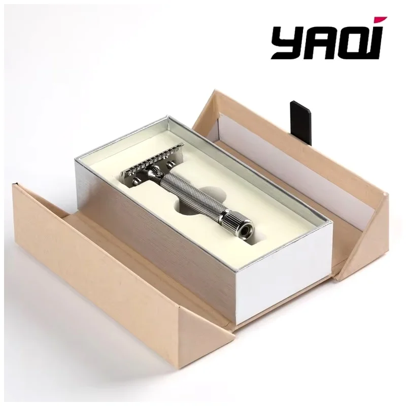YAQI Men Stainless Steel Beard Shaver Wet Shave Tools BAENZIGER Safety Razor YAQI Shaving Products Best Gift for Men