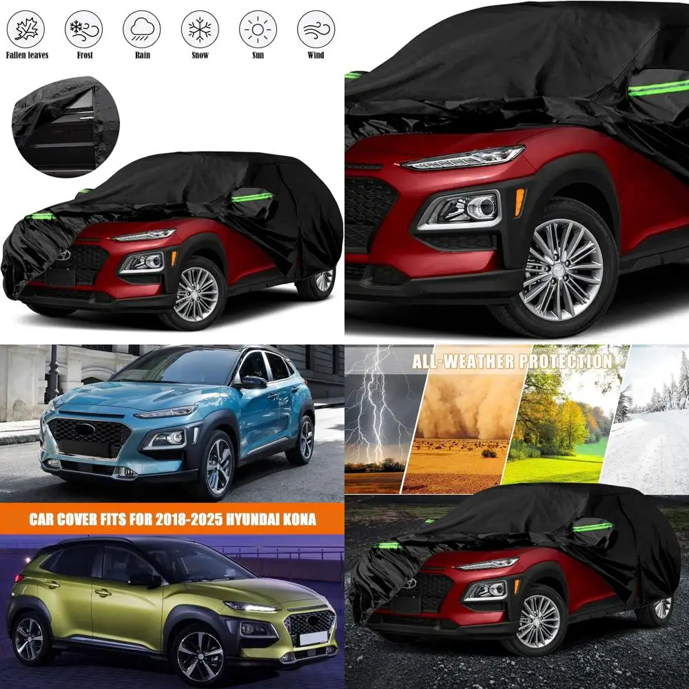 

Custom-Fit 2018-2025 Hyundai Kona Car Cover, 6-Layer Weatherproof with Zippered Door for Snow, Rain, Dust, Hail Protection