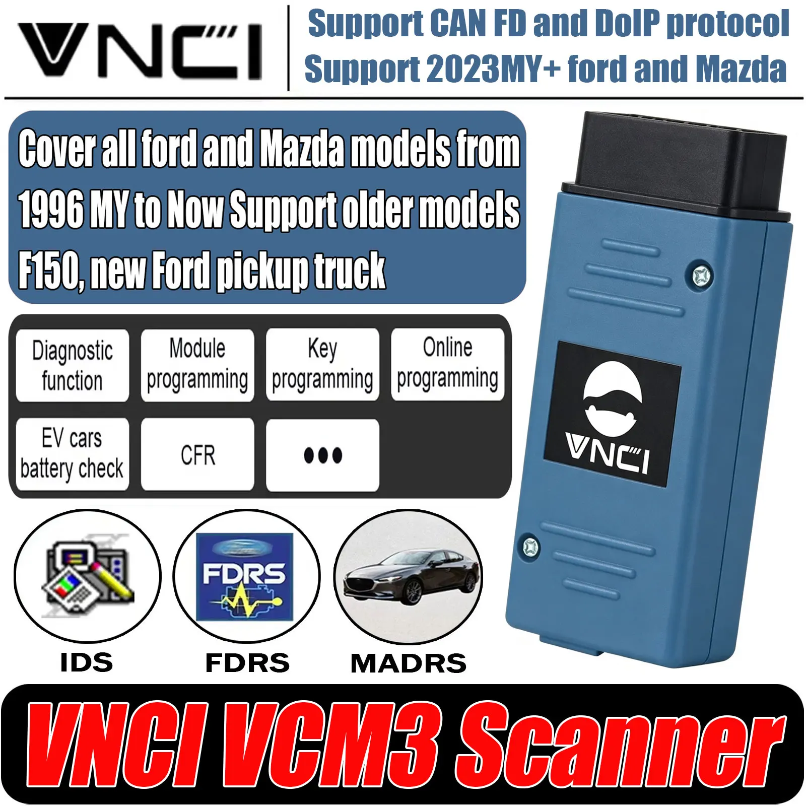2026 VNCI VCM3 Diagnostic For Ford Mazda Vehicle Support CAN FD DoIP with Original Driver Support IDS FDRS MADRS OBD2 Scanner