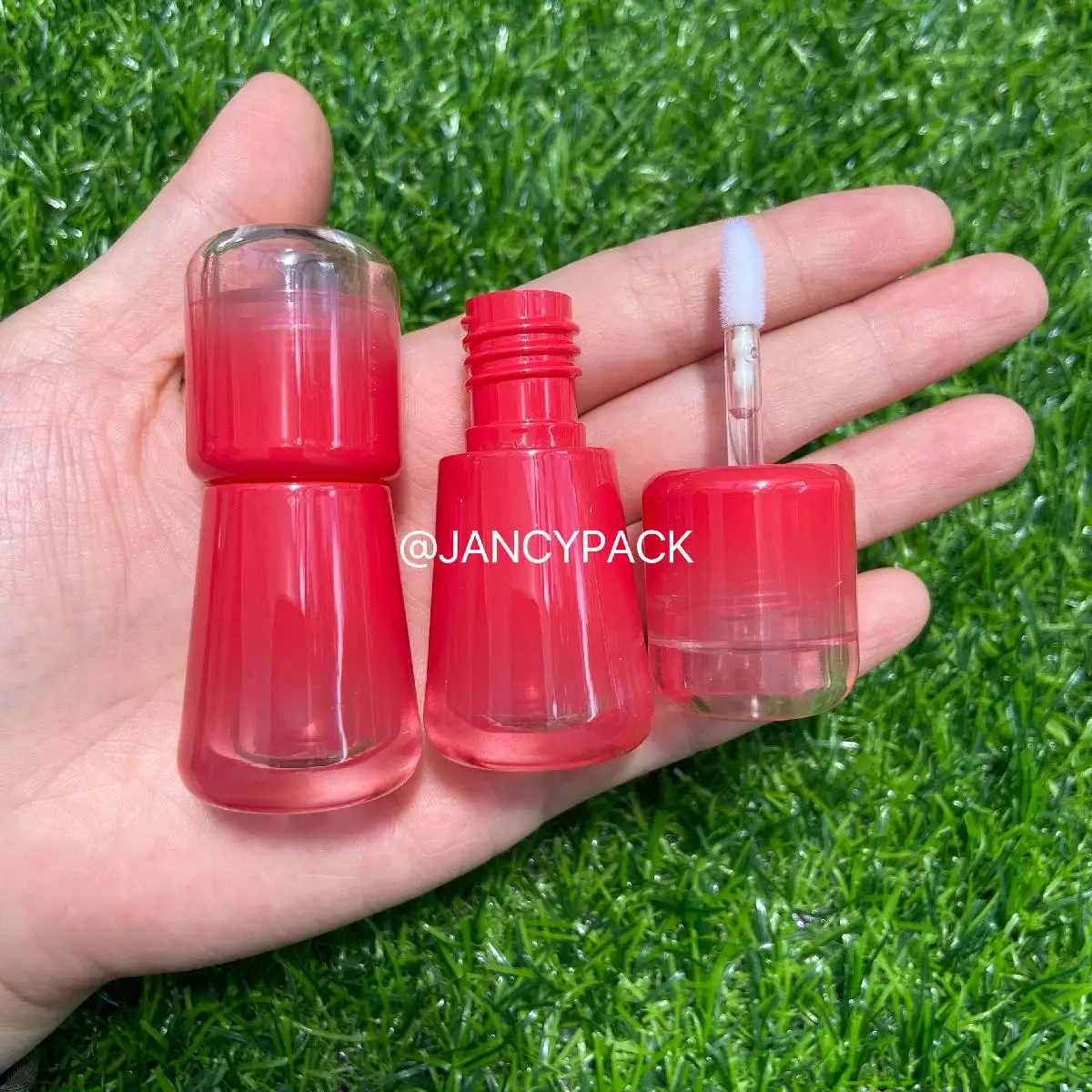 4ml Empty unique orange Lip Gloss Tubes Clear Lip Gloss Containers Filling Bottle bead Cosmetic Packaging