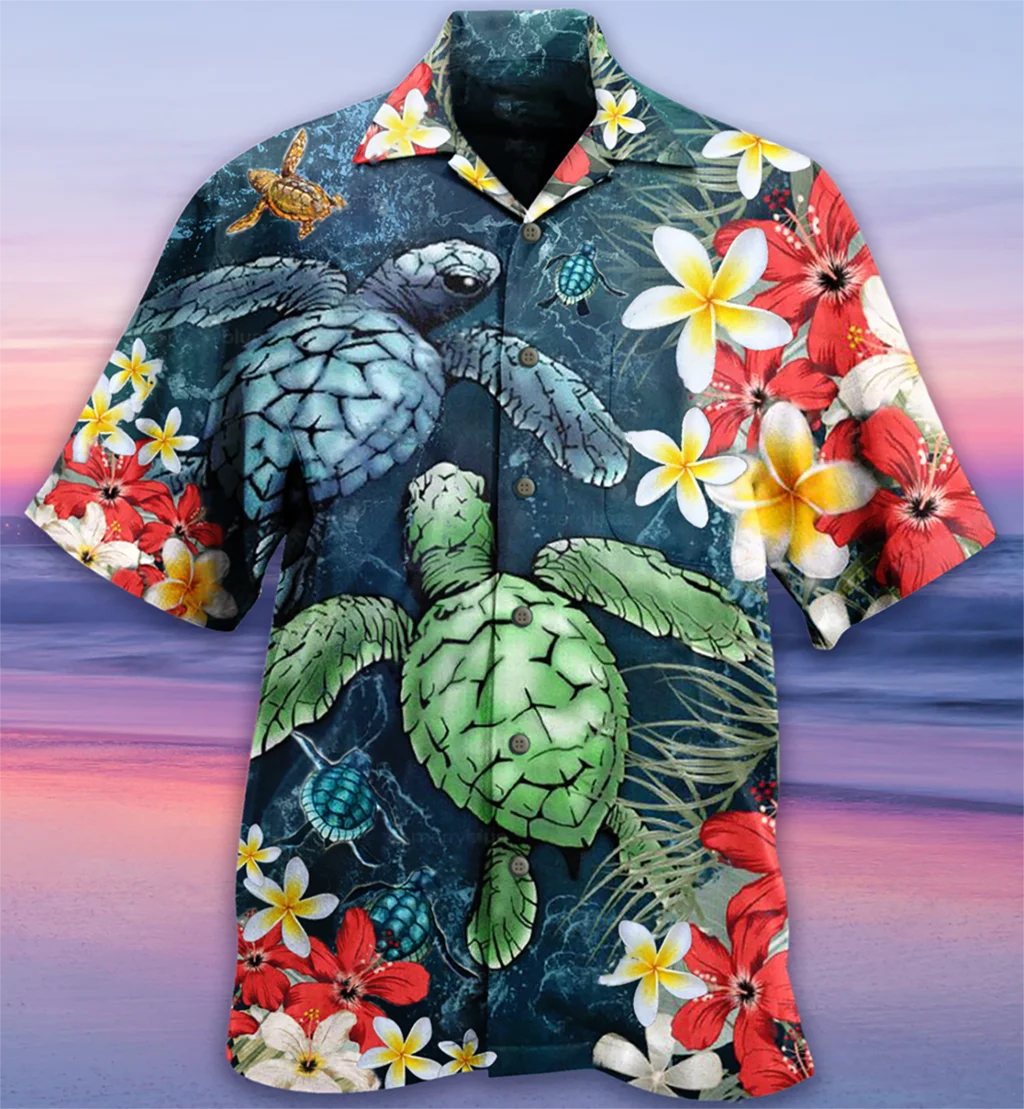 New Hawaii Shirt Wiki Totem Pattern for Men Short Sleeve Cuban Tops Plus Size Beach Summer Vacation Shirts for Men And Women