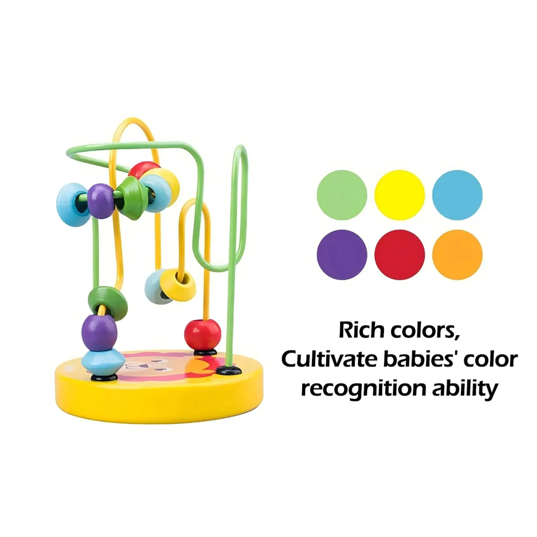 Brinquedo Educativo de Madeira Colorido em Forma de Montanha-Russa para Aprendizado Pré-Escolar, Brinquedo de Labirinto de Contas, Presente Perfeito para Crianças