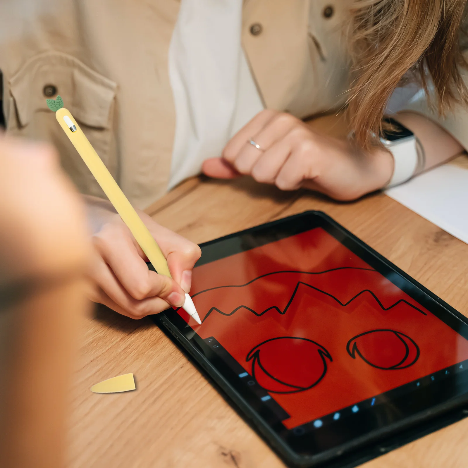 Stylus Pen Cover Carrot Silicone Case for Pencil 2 Easy Install Scratch Resistant Flexible Fit Comfortable Touch Unique