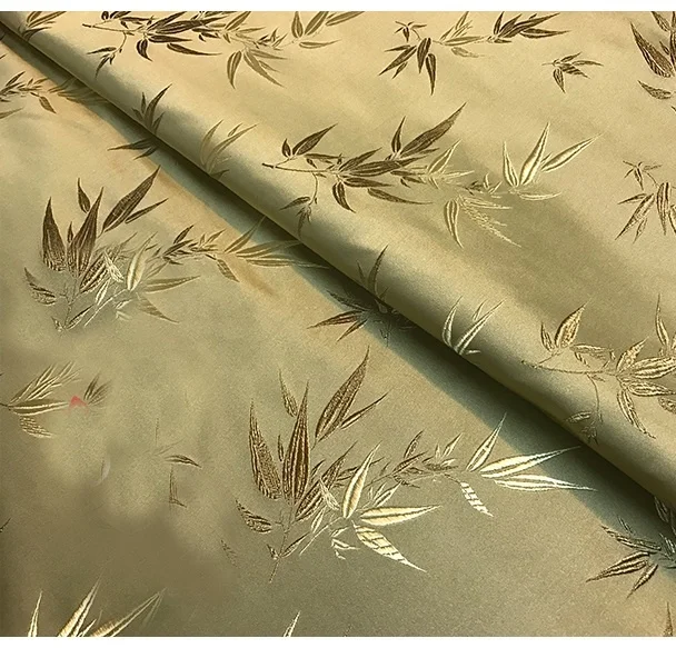 mylb Bamboo leaf fabric imitate silk Brocade Fabric Damask Jacquard Upholstery Furnishing patchwork fabric sewing tissue 75*50cm