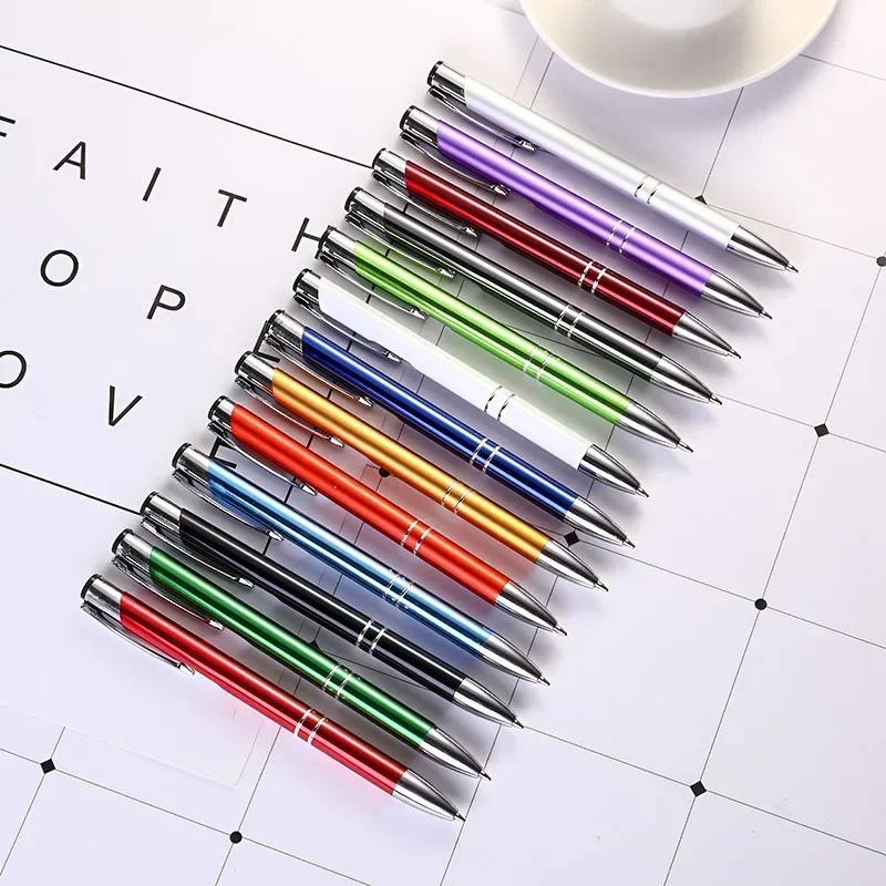 A50PCS Double Ring Aluminum Rod Press Metal Ballpoint Pen Press Business Metal Oil Pen Wholesale