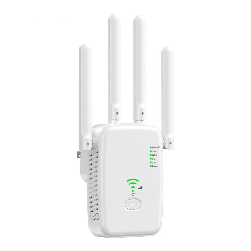 

1200M WiFi Extender, Dual Band 5G/2.4G Signal Booster, Wireless Repeater for Home Router, US/EU Plug