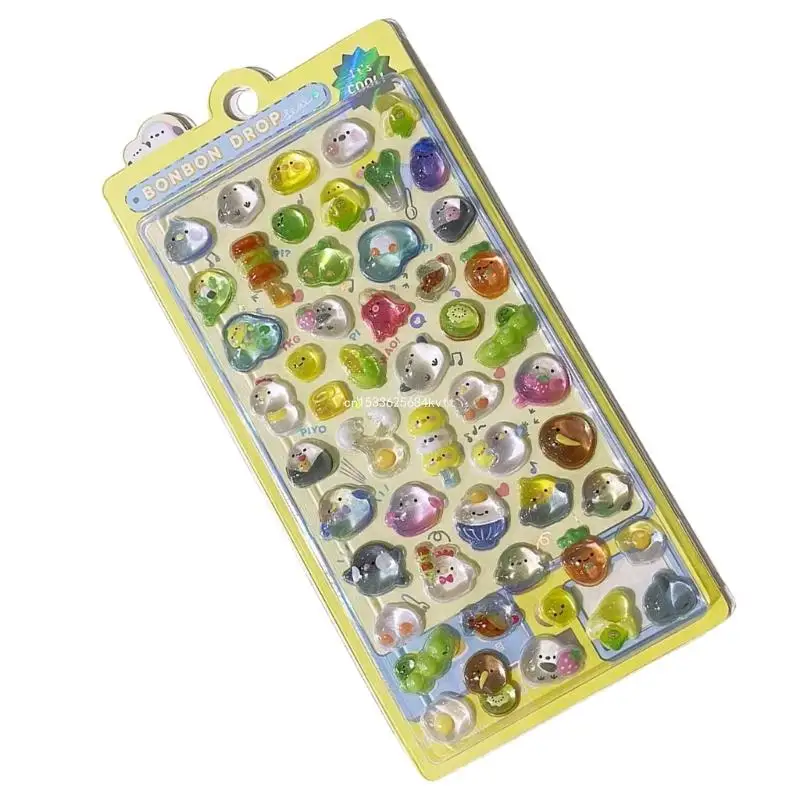 Clear Cartoon 3D Animal Sticker Clear Scrapbooking Sticker for Journal Laptops Phone Case Water Bottle Embellishments Dropship