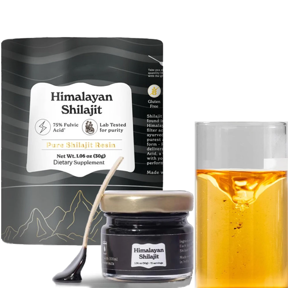Pure Himalayan Shilajit Resin High Potency for Men & Women, 85+ Trace Minerals Shilajit Resin for Stamina and Muscle Bulding