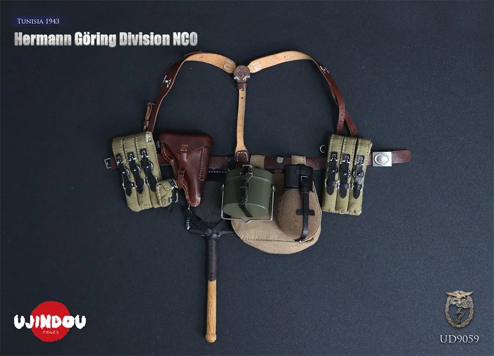 

UJINDOU UD9059 1/6 Soldier Doll Man Waist Y Belt Bullets Bags Lugar Shovel Toys Model Accessories For 12" Scene Component DIY