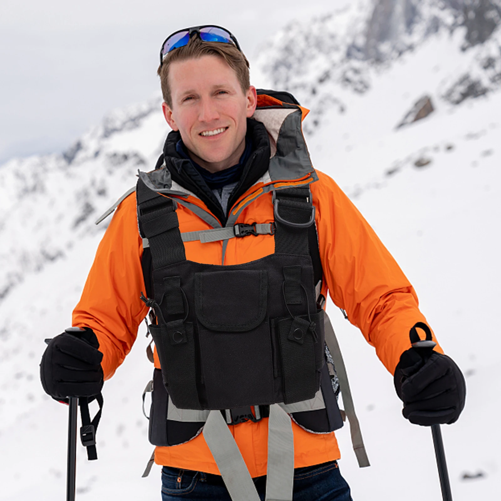 

Bag Rig with Shoulder Strap Outdoor Radio Harness Walkie