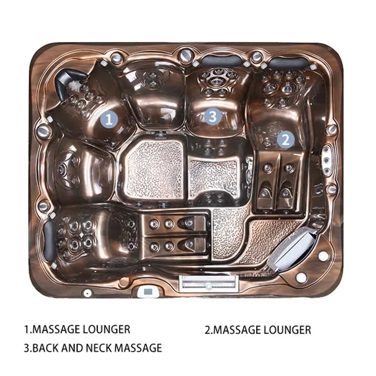 Eccezionale vasca idromassaggio per spa all'aperto Grande vasca idromassaggio autoportante per 6 persone con colore speciale per villa da giardino