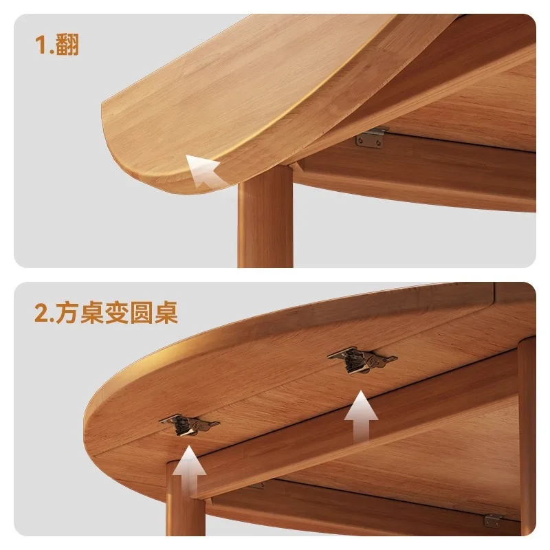 SGF Solid Wood Folding Round Table Extendable Dining Table and Chair Set Premium