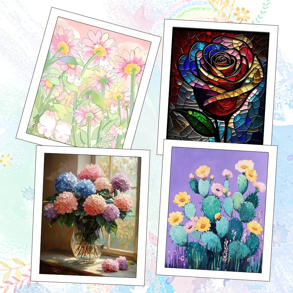 

RUOPOTY 40X50cm Canvas Painting By Numbers Flowers Paint Pictures By Numbers Picture Drawing Oil Art Handmade Markers By Numbers