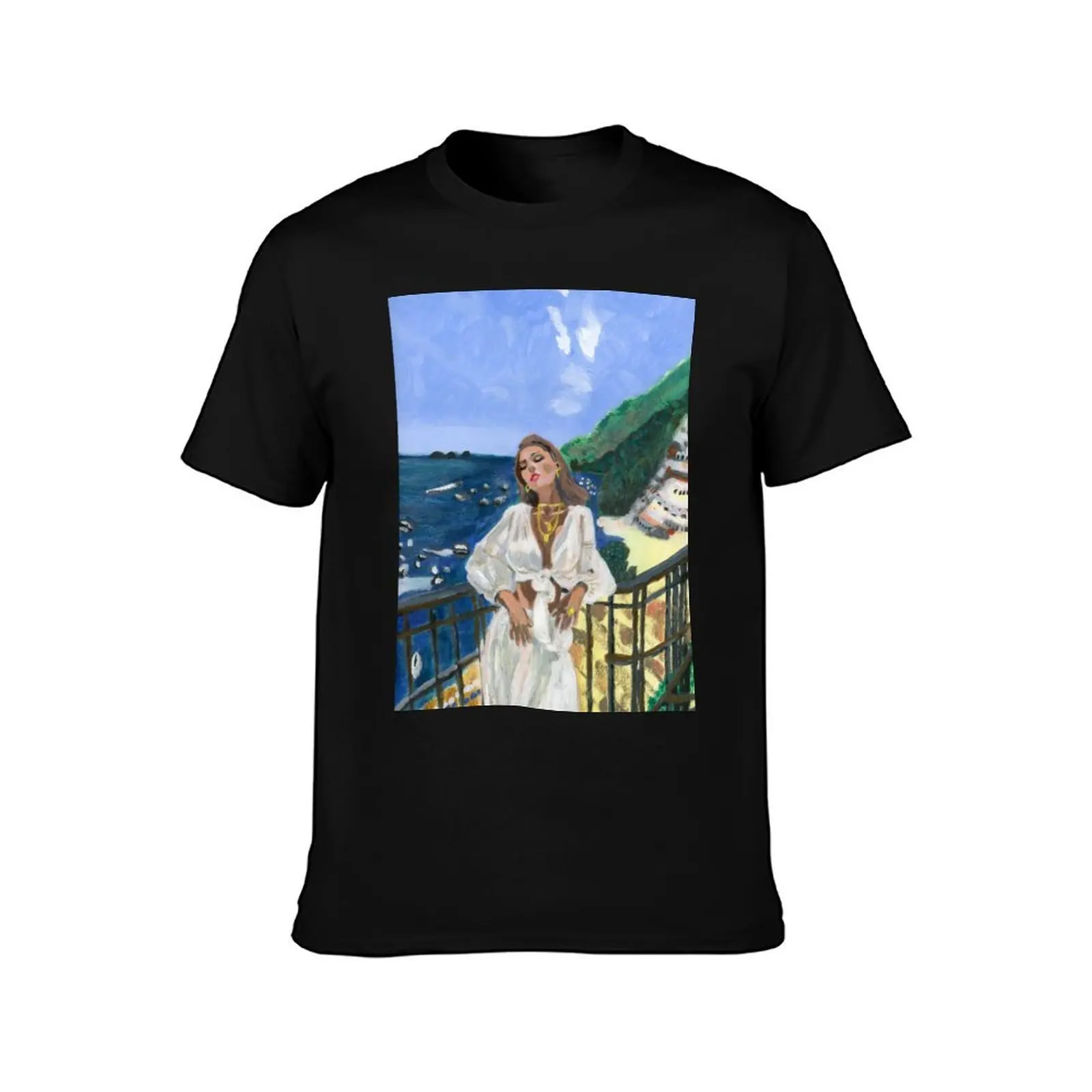 Mentally in Positano T-Shirt Plus Size Solid Color T-Shirt