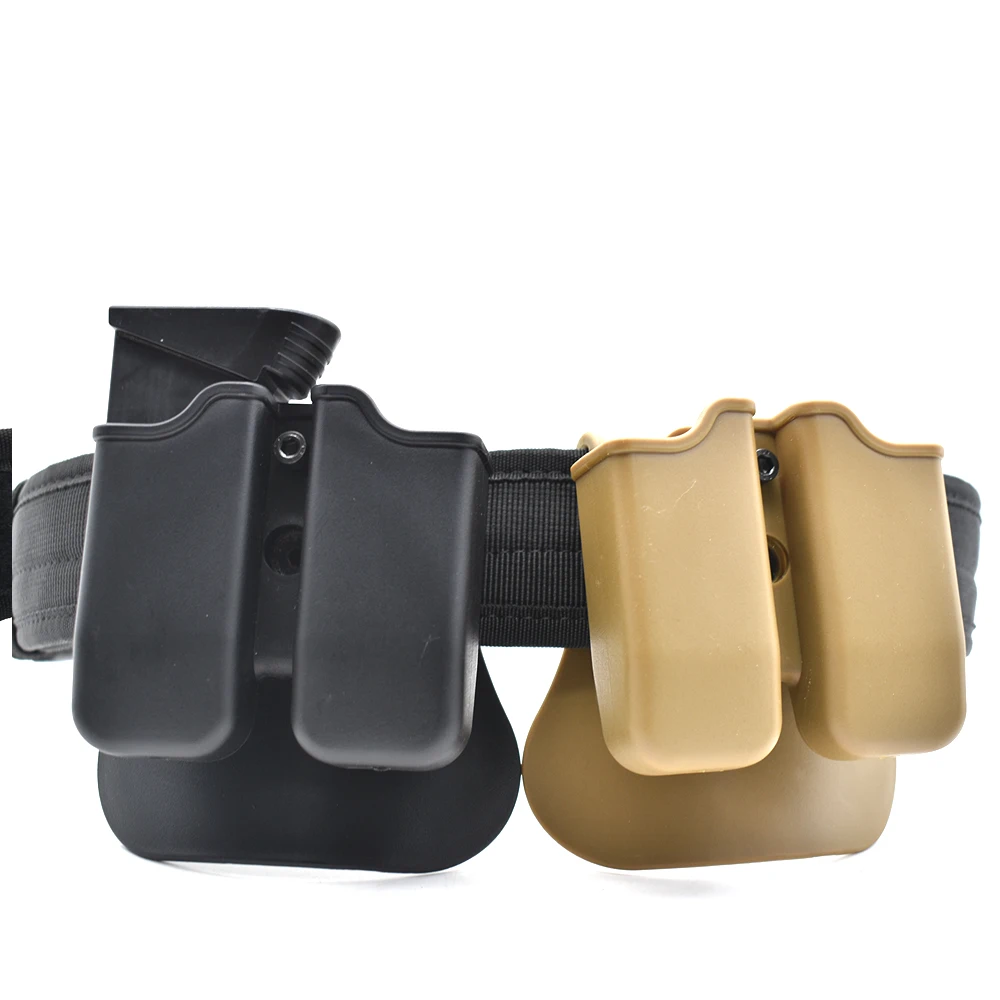 Universal Double Magazine Pouch 9mm .40 Double Stack Mag Holder Dual Stack Mag Holster with for Glock Sig Sauer S&W Beretta