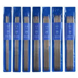 20CM Stainless Steel Knitting Needles Set 2-5MM Double Pointed Straight Knitting Needles For Knitting Sweater Scarf Project